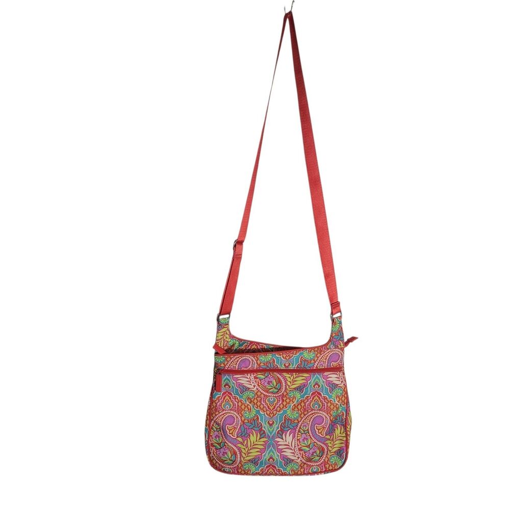 Vera Bradley Lighten Up Slim Crossbody Purse Bag Paisley in Paradise Colorul